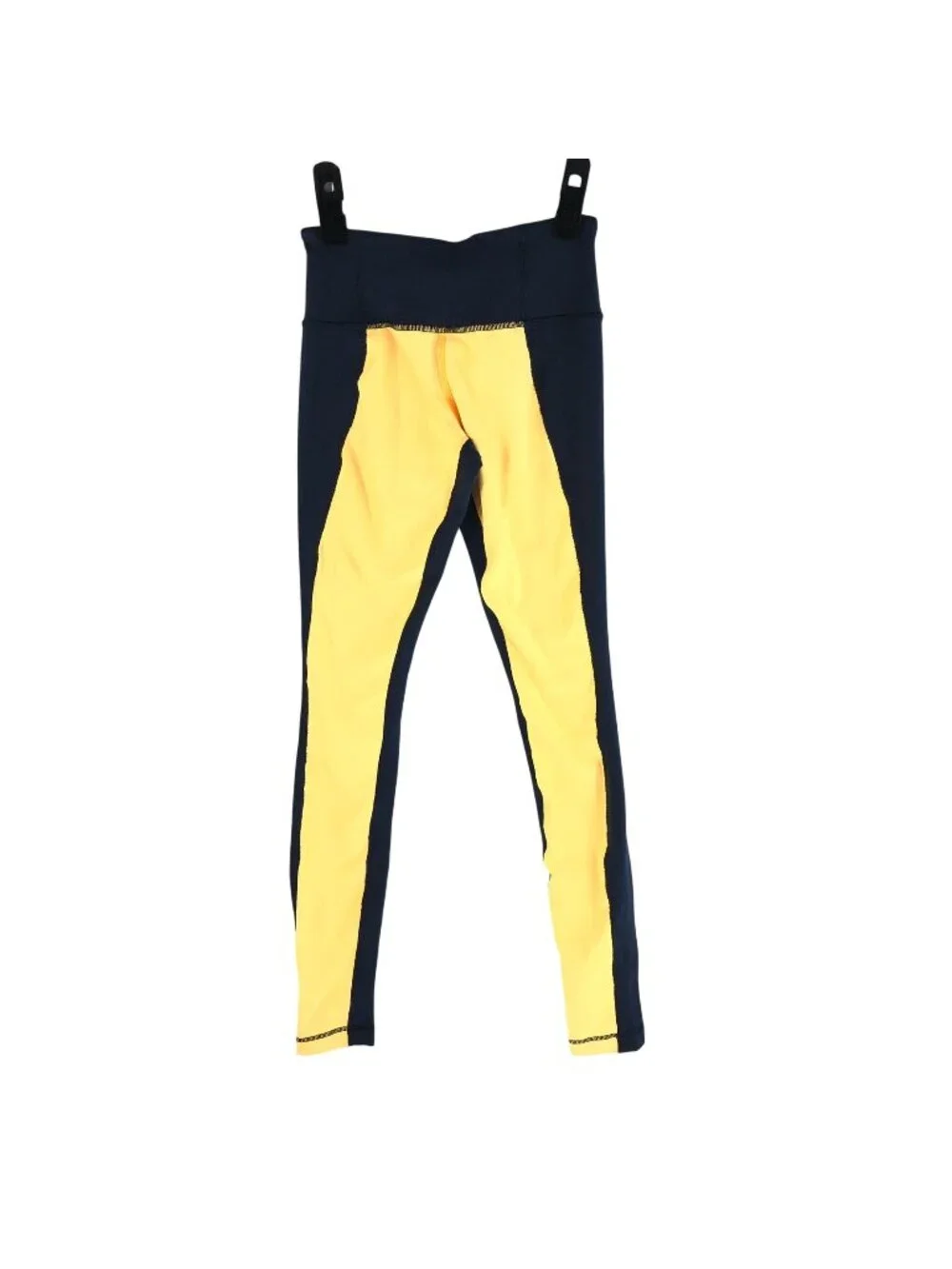 Lululemon Wunder Under Pant Color Blocked Burning Yellow Inkwell Navy Blue 2